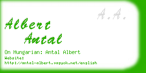 albert antal business card